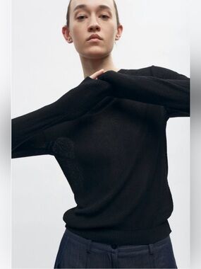 KOTN Black Mesh Longsleeve